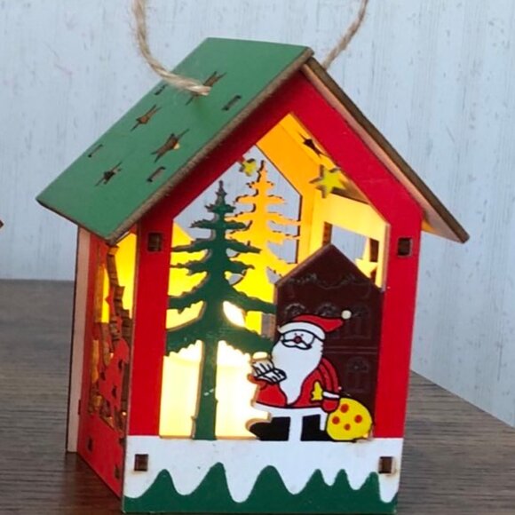 Wood Nativity Lantern Decor LED Candle Set of 3 - Picture 4 of 8